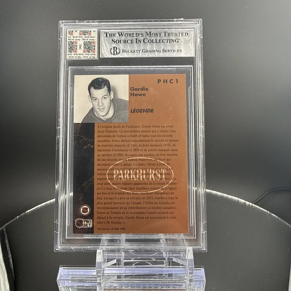 Parkhurst‎ 1991-92 Gordie Howe LEGEND PHC1 Game Used Jersey Fusion  NHL Card